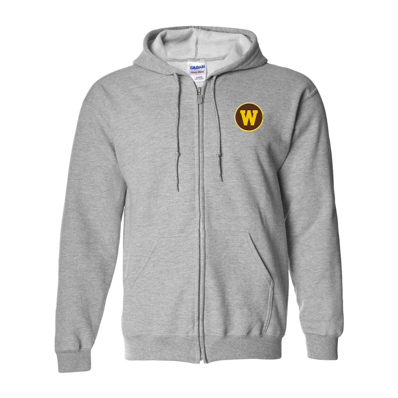 Men's  Western Michigan Broncos  Gildan  Heavy Blend Full Zip Hooded Sweatshirt